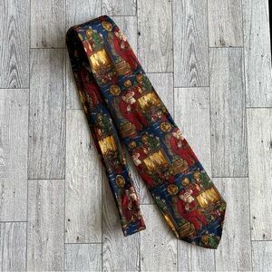 Robert Talbott for The Hound Santa Claus Christmas Men Silk Necktie Hand Printed